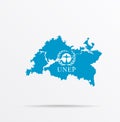 Vector map Republic of Tatarstan combined with United Nations Environment Programme UNEP flag