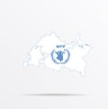 Vector map Republic of Tatarstan combined with World Food Programme WFP flag