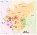 Vector map of the Rhine-Main Metropolitan Region, Germany