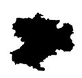Vector map Rhone Alps province, France region. Rhone Alps silhouette map illustration isolated