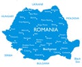 Vector map of Romania Royalty Free Stock Photo
