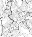 Vector city map of Rome in black and white