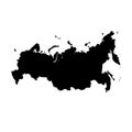 Vector map Russia. Isolated vector Illustration. Black on White background. Royalty Free Stock Photo