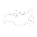 Vector map Russia. Isolated vector Illustration. Black on White background. Royalty Free Stock Photo