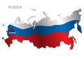 Vector map of Russian Federation. Russia flag. Royalty Free Stock Photo