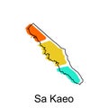 vector map of Sa Kaeo modern outline, High detailed vector illustration vector Design Template, suitable for your company Royalty Free Stock Photo