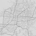 Vector map of San Salvador city. Urban grayscale poster. Road map with metropolitan city area view