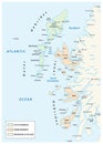 Vector map of scottish archipelago hebrides at the north west coast of scotland