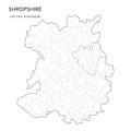 Administrative Map of Shropshire as of 2022 - Vector Illustration