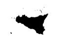 Sicily State Map Vector silhouette