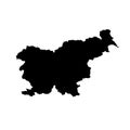 Vector map Slovenia. Isolated vector Illustration. Black on White background. Royalty Free Stock Photo