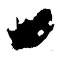 Vector map South Africa. Isolated vector Illustration. Black on White background. Royalty Free Stock Photo