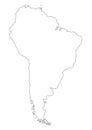 Vector map of South America Royalty Free Stock Photo