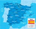 Map of Spain vector illustration Royalty Free Stock Photo