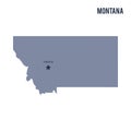 Vector map State of Montana isolated on white background. Royalty Free Stock Photo