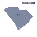 Vector map State of South Carolina isolated on white background. Royalty Free Stock Photo