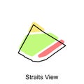 vector map of Straits View colorful illustration template design on white background