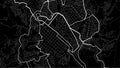 Vector map of Sucre city. Urban grayscale poster. Road map with metropolitan city area view