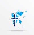 Vector map Svalbard, Spitsbergen, Spitzbergen combined with Svalbard flag Royalty Free Stock Photo