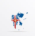 Vector map Svalbard, Spitsbergen, Spitzbergen combined with Svalbard flag Royalty Free Stock Photo
