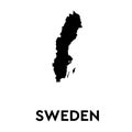 Vector map Sweden. Isolated vector Illustration. Black on White background. EPS Illustration Royalty Free Stock Photo