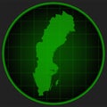 Template vector map outline Sweden on radar