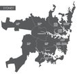 Vector map Sydney district