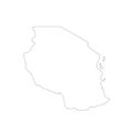 Vector map Tanzania. Isolated vector Illustration. Black on White background. Royalty Free Stock Photo