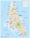 Vector map of the Tanzanian island of Zanzibar