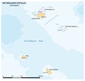 Vector map of the three SSS islands, Netherlands Antilles