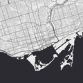 Vector map of Toronto. Street map art poster illustration