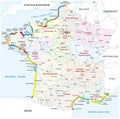 Vector map of tourism coasts of France