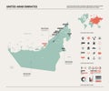 Vector map of United Arab Emirates.