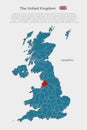 Vector map United Kingdom and county Lancashire