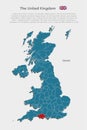 Vector map United Kingdom and region county Dorset