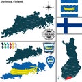 Map of Uusimaa, Finland