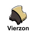 vector map of Vierzon design, illustration design template on white background Royalty Free Stock Photo