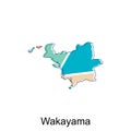 vector map of Wakayama modern outline design, Borders of Japan for your infographic. Vector illustration. design template Royalty Free Stock Photo