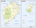 Vector map of the West African island state of Sao Tome and Principe