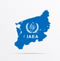 Vector map West Pomeranian Voivodeship Poland combined with International Atomic Energy Agency IAEA flag