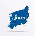 Vector map West Pomeranian Voivodeship Poland combined with International Fund for Agricultural Development IFAD flag