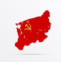 Vector map West Pomeranian Voivodeship Poland combined with Soviet Union flag Royalty Free Stock Photo