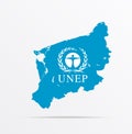 Vector map West Pomeranian Voivodeship Poland combined with United Nations Environment Programme UNEP flag