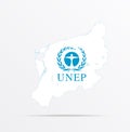 Vector map West Pomeranian Voivodeship Poland combined with United Nations Environment Programme UNEP flag