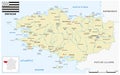 Vector map of the western French region of Brittany Royalty Free Stock Photo