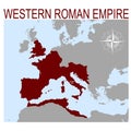Vector map of the Western Roman Empire Royalty Free Stock Photo