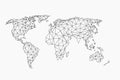 Vector map of the world. Grey illustration on white background.