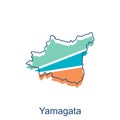 vector map of Yamagata modern outline design, Borders of Japan for your infographic. Vector illustration. design template Royalty Free Stock Photo