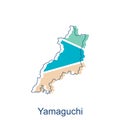 vector map of Yamaguchi modern outline design, Borders of Japan for your infographic. Vector illustration. design template Royalty Free Stock Photo