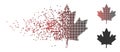 Dust Pixel Halftone Maple Leaf Icon